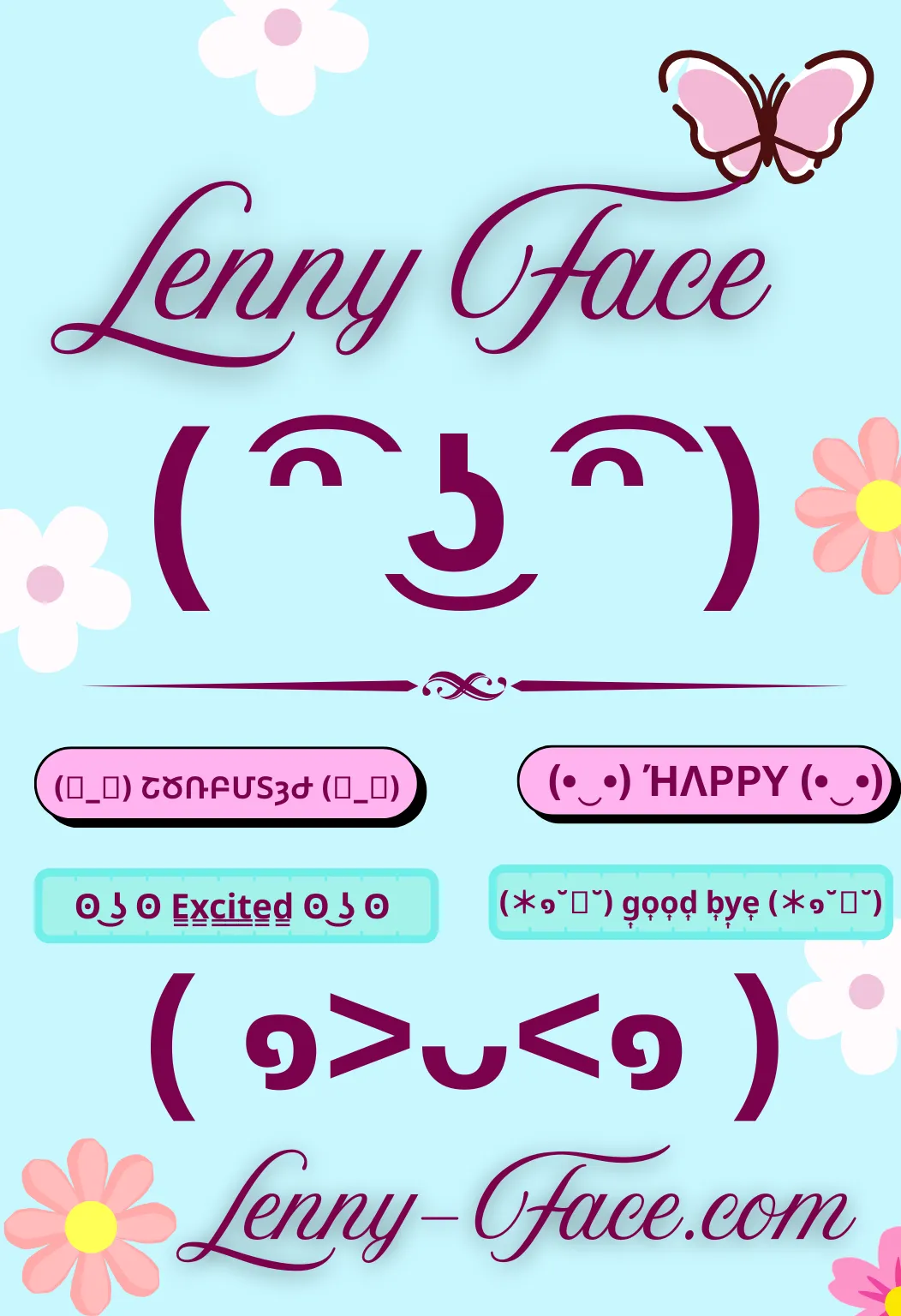 Cute floral Lenny Face banner