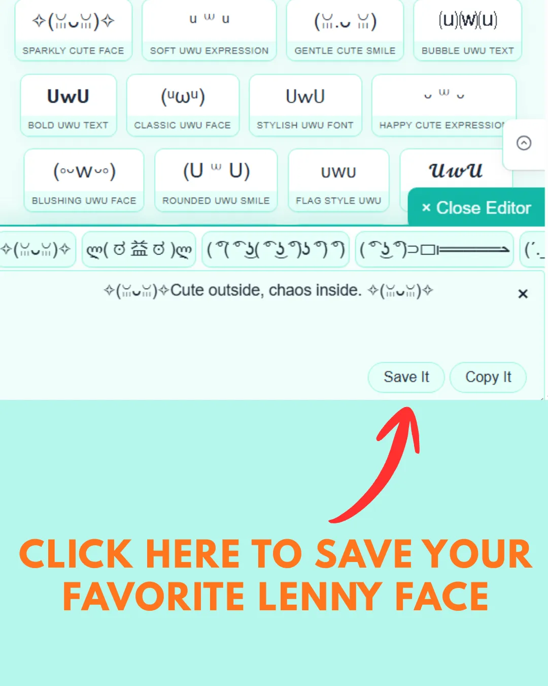 Save your favorite Lenny Face